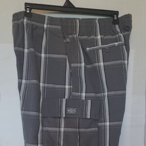 Gray Plaid Men Pants